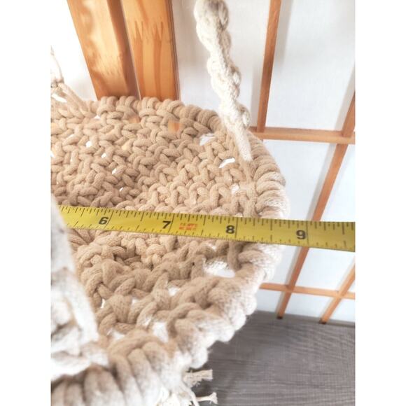 Handmade Macrame Plant Hanger 44” long 29" to plate 8.5 Diameter -Made in India - Picture 10 of 10